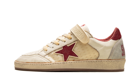 BALL STAR WITH STRAP NAPPA AND PVC UPPER SUEDE STAR SPUR AND HEEL "WHITE ICE RED PVC" GMF00554.F005681.11474