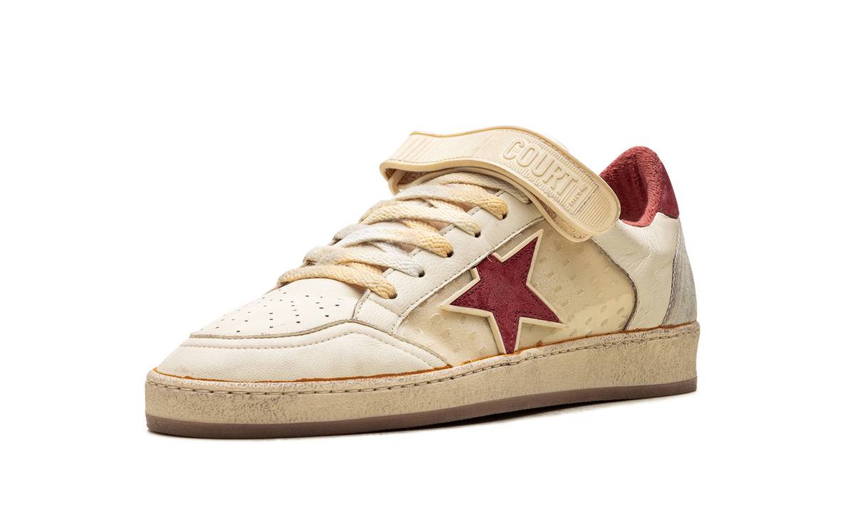BALL STAR WITH STRAP NAPPA AND PVC UPPER SUEDE STAR SPUR AND HEEL "WHITE ICE RED PVC" GMF00554.F005681.11474