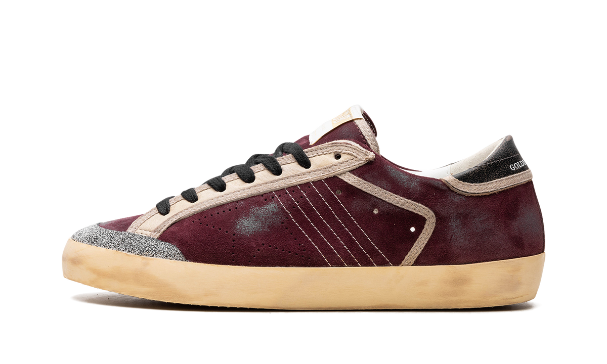 SUPER-STAR PENSTAR SUEDE UPPER CRYSTAL PENSTAR SKATE STAR VINTAGE LEATHER HEEL SIGNATURE FOXING "WINE RED BLACK" GMF00172.F004363.40448