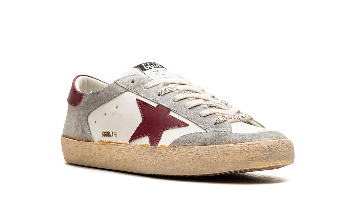 SUPER-STAR PENSTAR LEATHER AND SUEDE UPPER LEATHER STAR AND HEEL "WHITE ICE BORDEAUX" GMF00108.F005074.11633
