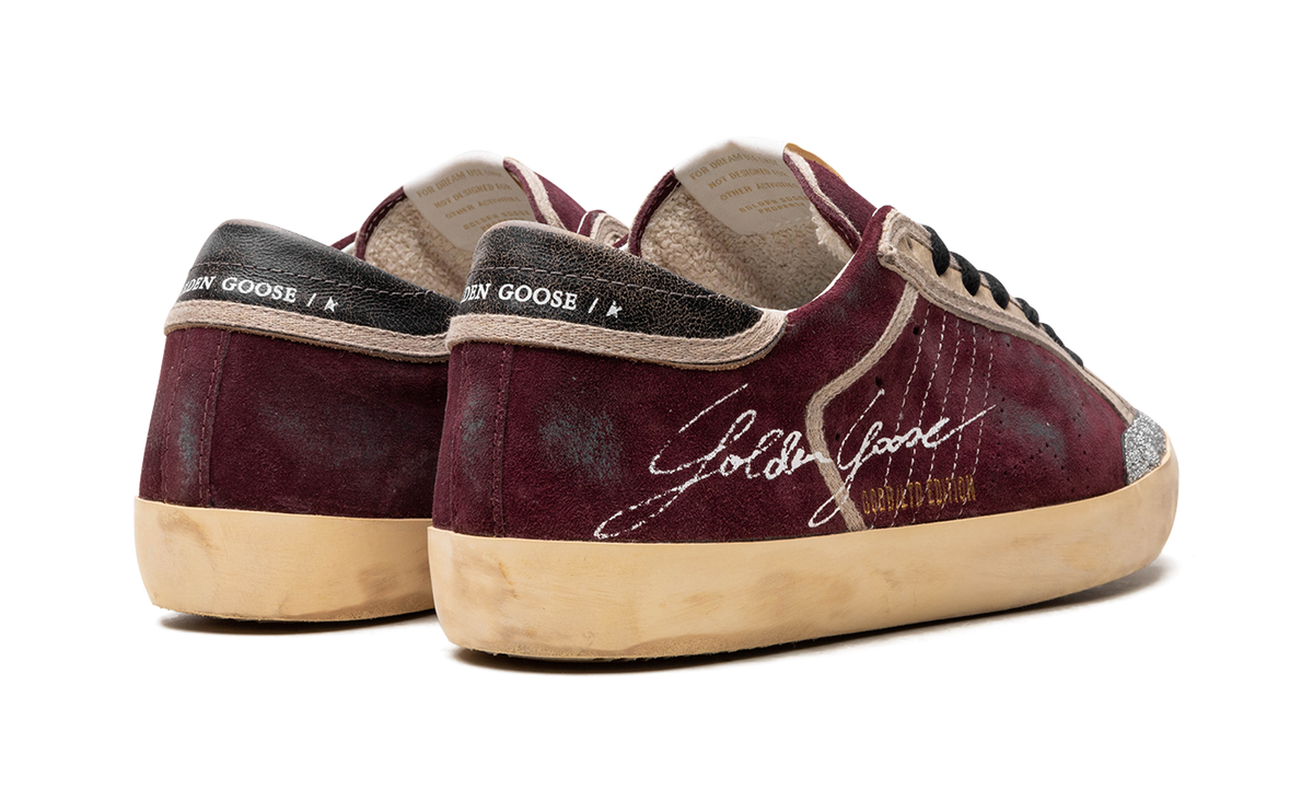 SUPER-STAR PENSTAR SUEDE UPPER CRYSTAL PENSTAR SKATE STAR VINTAGE LEATHER HEEL SIGNATURE FOXING "WINE RED BLACK" GMF00172.F004363.40448
